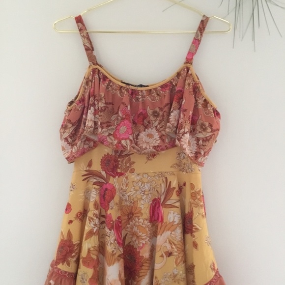 Lucky Leaves Brand Floral Ruffle Printed Dress - Picture 3 of 14